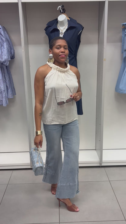Sleeveless Braid Detail Top